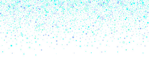 Blue, cyan, turquoise glitter stars confetti