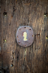 old wooden door handle