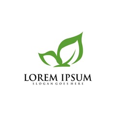 green leaf icons logo design illustration