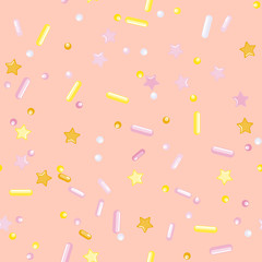 Sprinkle Cupcake Donut Topping. Seamless Pattern 