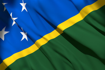 Solomon Islands flag waving