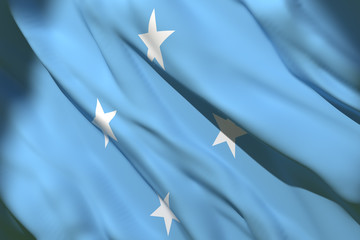 Micronesia flag waving