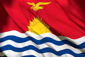 Kiribati flag waving