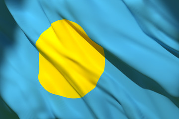 Palau flag waving