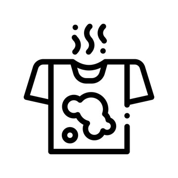 recommend clip art: Laundry Service Dirty T-shirt Vector Line Icon. Stink Wear Laundry Service, Washing Clothes Dress Linear Pictogram. Laundromat, Dry-Cleaning, Launderette, Stain Removal Contour Illustration