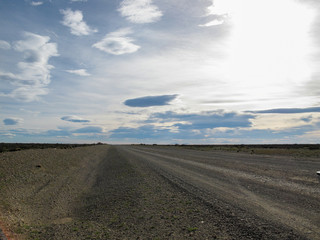  Country gate, in the Patagonian landscape, with its distant horizon