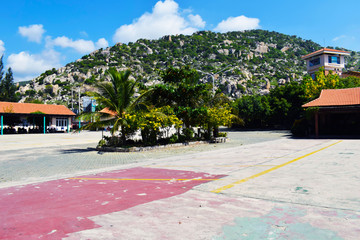 Obraz premium swimming pool in tropical resort