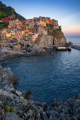 Fototapeta na wymiar Manarola town in Cinque Terre, Italy in the summer
