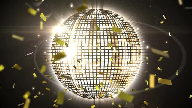 Disco ball and confetti