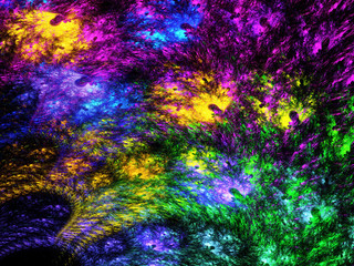 rainbow abstract fractal background 3d rendering illustration
