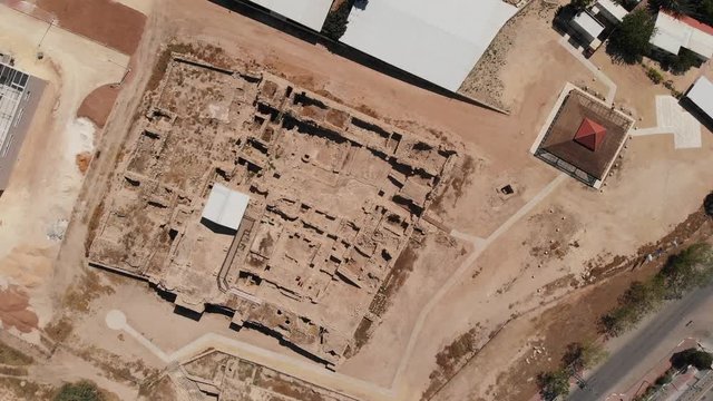 The ruins of the St. Euthymius Monastery. Jerusalem, view from the drone.