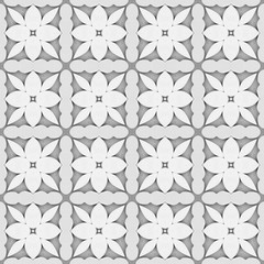 Fototapeta premium Gray flower mosaic detailed seamless textured pattern background