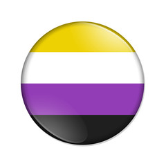 Non-binary striped flag badge button