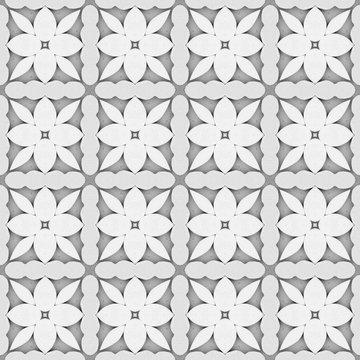 Gray flower mosaic detailed seamless textured pattern background