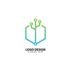 Digital Technology Logo Design Icon