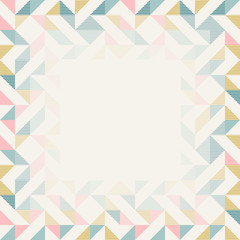 Square frame in retro colors, abstract geometric background pattern