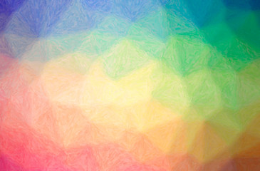 Abstract illustration of green, pink, red, yellow Impasto background