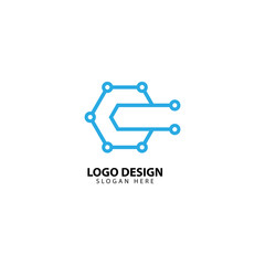 Digital Technology Logo Design Icon