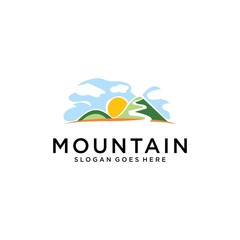 Fototapeta premium Mountain peak summit logo design