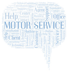 Motor Service word cloud.