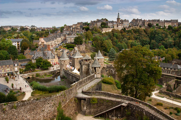 City view of Fougeres  Fougères, France.