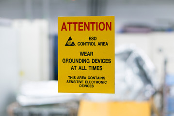 ESD Control Area label