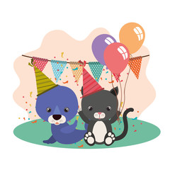 card of celebration with animals