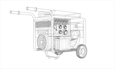 Outline portable gasoline generator vector