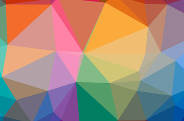 Illustration of abstract Blue, Green, Orange, Purple, Yellow horizontal low poly background. Beautiful polygon design pattern.