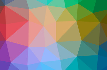 Illustration of abstract Blue, Yellow And Red horizontal low poly background. Beautiful polygon design pattern.