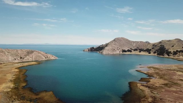 wild bay on lake titicaca