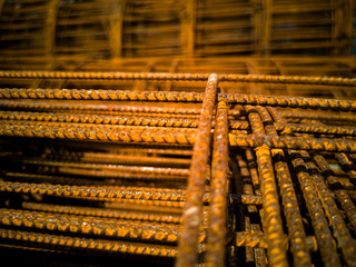 Roll bars that have become rusty orange construction in the area