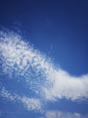 Blue sky with fluffy clouds