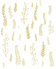 Vector seamless pattern of autumn grass and flowers
