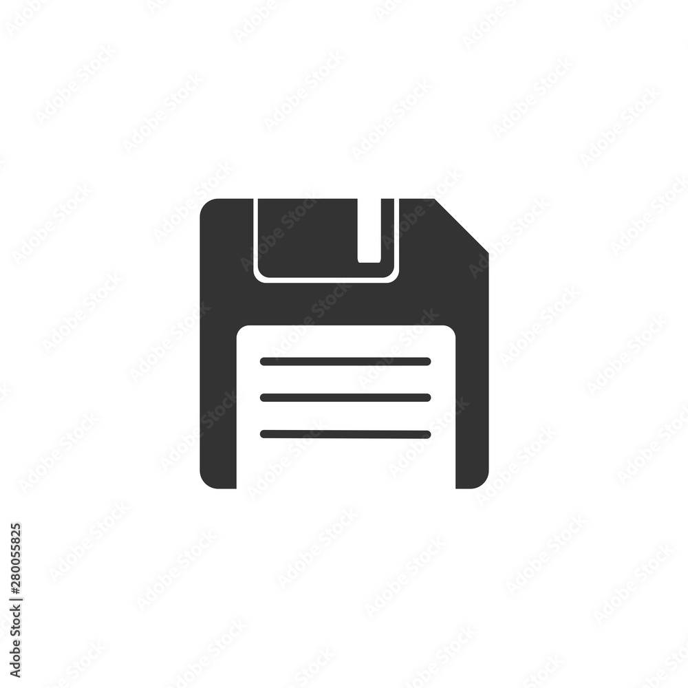 Fototapete Floppy disk icon template color editable. Diskette symbol vector sign isolated on white background. Save Icon Vector illustration for graphic and web design.