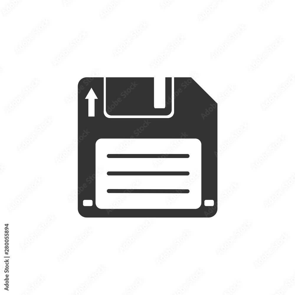 Leinwandbilder Floppy disk icon template color editable. Diskette symbol vector sign isolated on white background. Save Icon Vector illustration for graphic and web design.