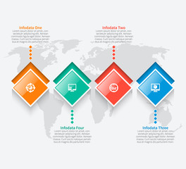 Abstract 3D Paper Infographics. Business template .Vector illustration