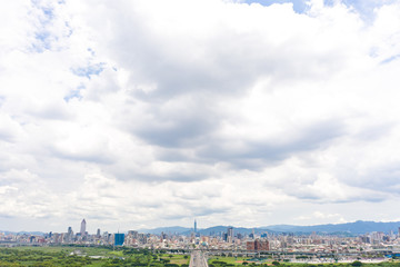 Traffic Aerial View - Traffic concept image, birds eye daytime view use the drone in Taipei, Taiwan.