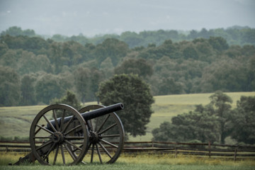 old cannon in a field