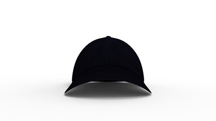 3d rendering of a baseball cap isolated in white studio background