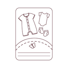 Vector illustration with baby clothes. Slip, socks