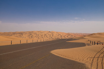 UAE. Desert  landscape, road