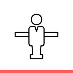 Foosball icon, football symbol. Simple, flat design isolated on white background for web or mobile app