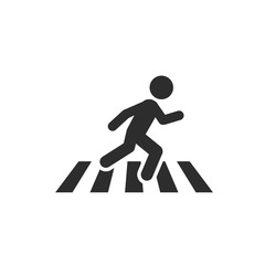 Pedestrian crosswalk icon template color editable. Street crossing symbol vector sign isolated on white background. Simple logo vector illustration for graphic and web design.
