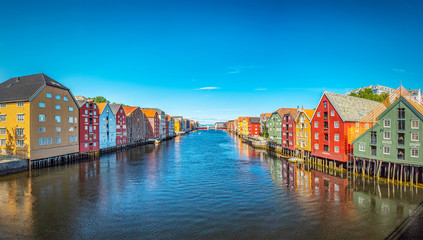 Trondheim River Nidelva Dockside Warehouses