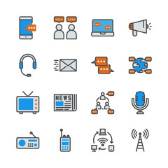 Communication device in colorline icon set.Vector illustration.
