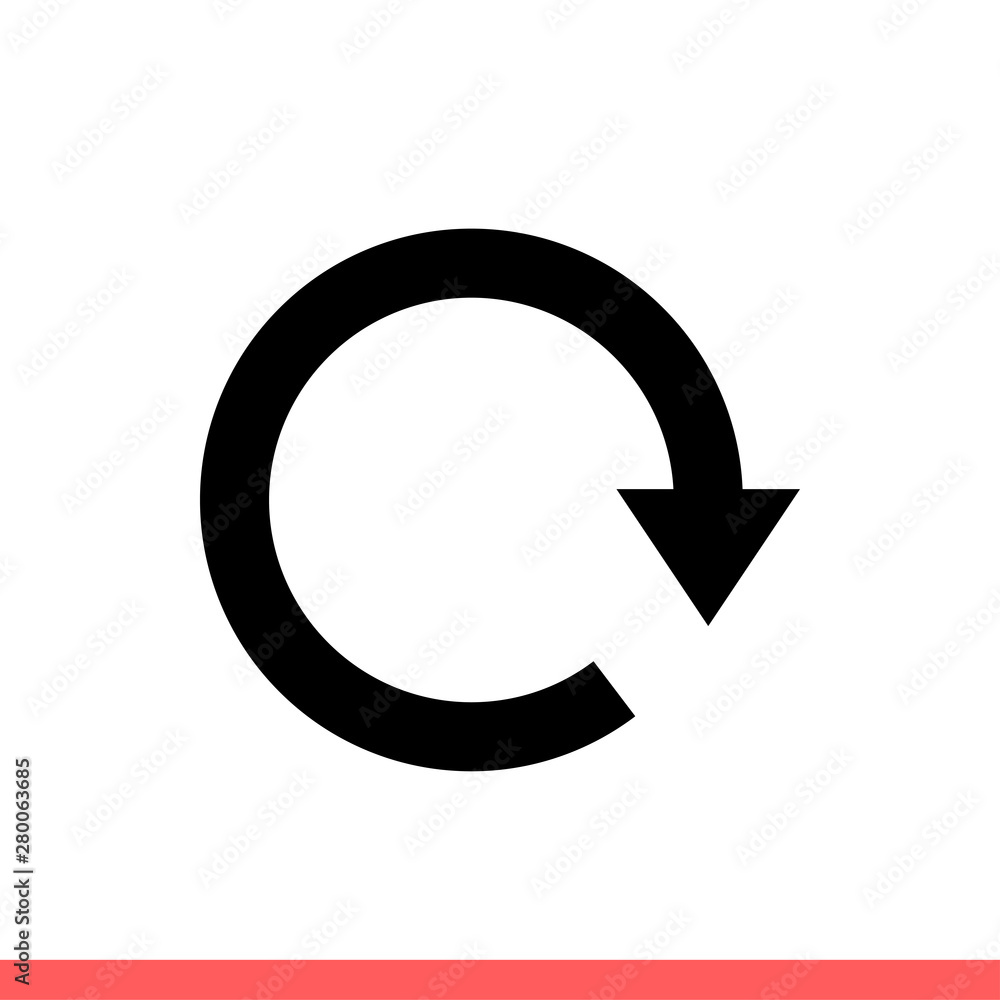 Poster repeat icon, loop symbol. simple, flat design isolated on white background for web or mobile app