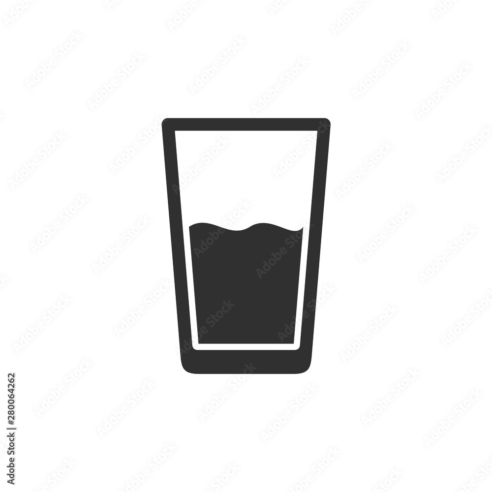 Aufkleber Glass of water  icon template color editable. Water cup symbol vector sign isolated on white background. Simple logo vector illustration for graphic and web design.