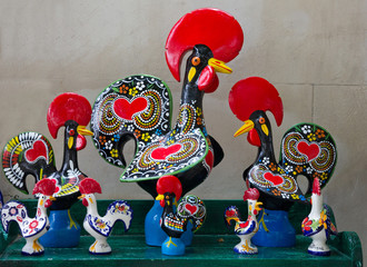 Portugal: Madeira traditional souvenirs - cock figures.
