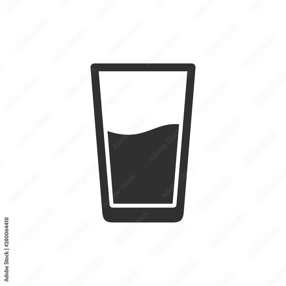 Aufkleber glass of water icon template color editable. water cup symbol vector sign isolated on white backgrou